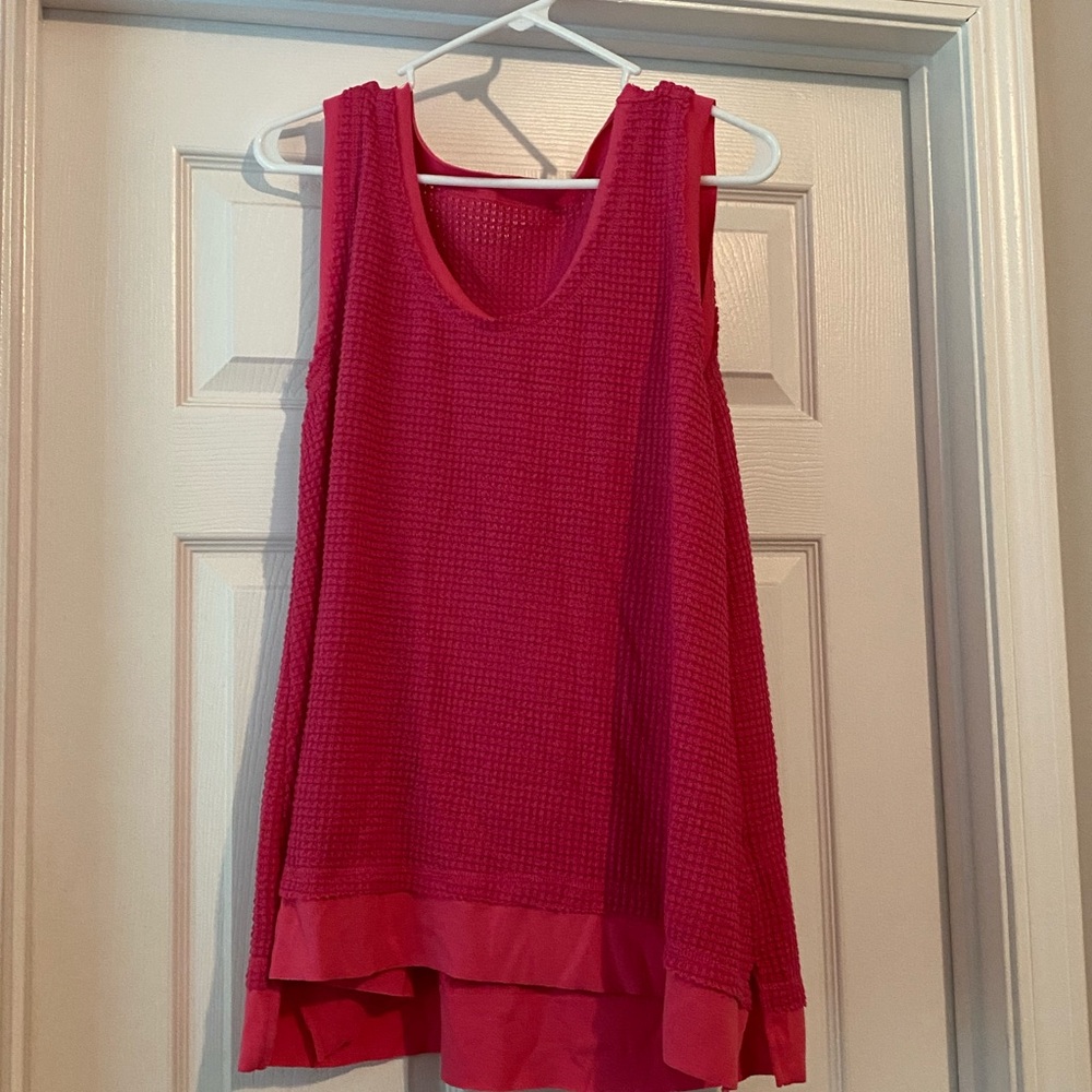 Source Unknown Hot Pink Textured Sleeveless Tank (oversized XL)